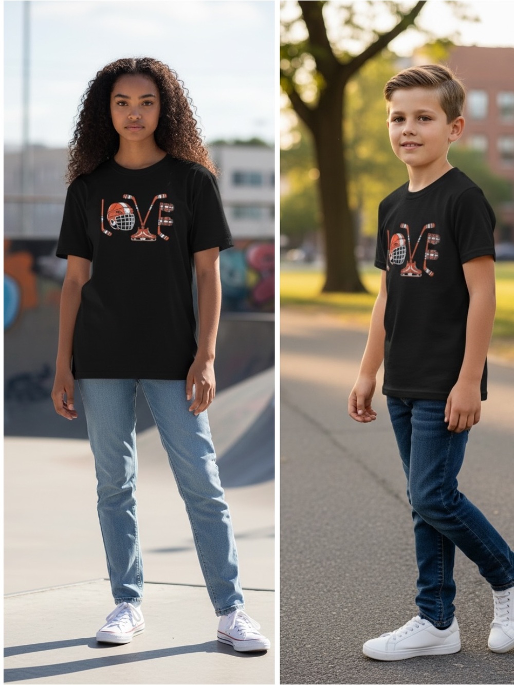 NWT Unisex Hockey Love T-Shirt Kids  Size Medium